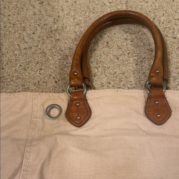 Y2K Juicy Couture Beige Tote with Brown Leather Handles - Picture 7 of 15